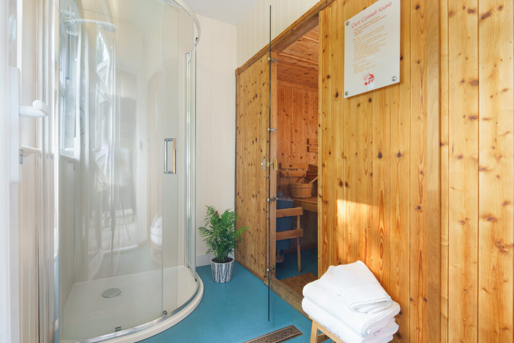 Our sauna at Cwm Connell